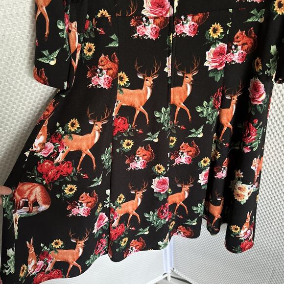 VTG Hell Bunny Vixen Dress Woodland Collar 50s Retro 3x Rockabilly, Plus 46”x36” - Picture 11 of 13